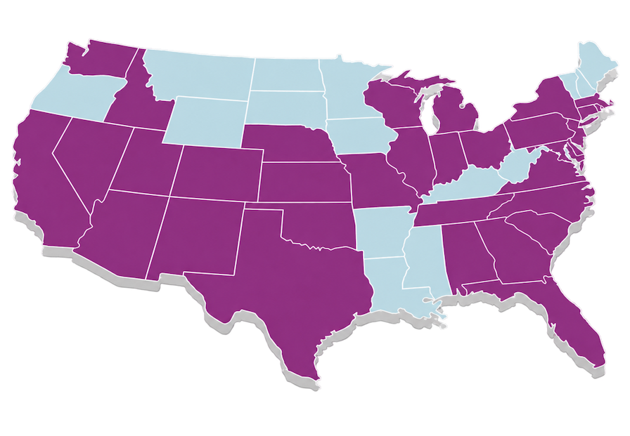 The Learning Experience available territories map.